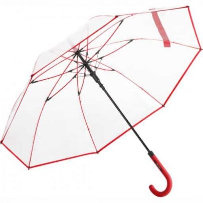Genomskinligt paraply röd