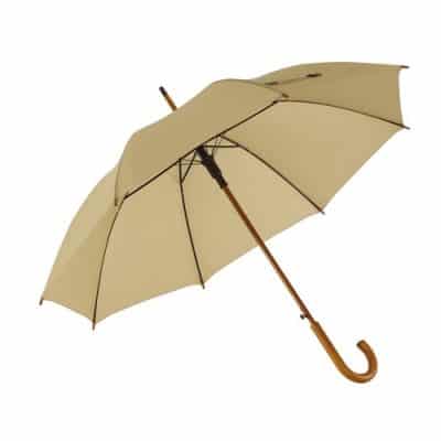 stort beige paraply