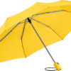 Billiga paraplyer – gul hopfällbar Hugo i kompakt format