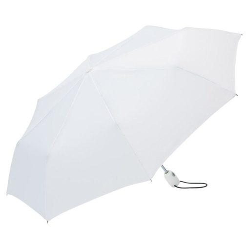 vitt hopfällbart paraplyet