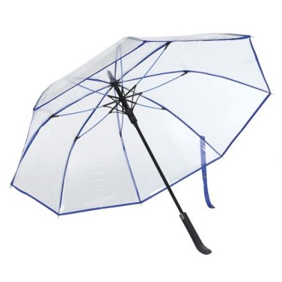 genomskinligt blått paraply