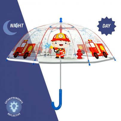 Barnparaply med brandman natt