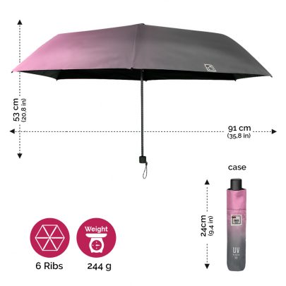 rosa och grått uv paraplyet